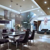 Luxury dining room accent lighting